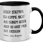 22Feels® Stiefvater Geschenk von Stiefsohn - Tasse mit Spruch (Weiss-Schwarz, 320ml)-TwoTone Tasse Weiss-Schwarz 320ml-22Feels