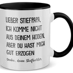 22Feels® Stiefvater Geschenk von Stieftochter - Tasse mit Spruch (Weiss-Schwarz, 320ml)-TwoTone Tasse Weiss-Schwarz 320ml-22Feels