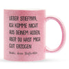 22Feels® Stiefvater Geschenk von Stieftochter - Glitzertasse mit Spruch (Pink, 320ml)-Glitzertasse Pink 320ml-22Feels