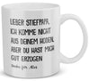 22Feels® Geschenk für Stiefpapas - Tasse mit Spruch: Gut Erzogen (Weiss, 320ml)-Weisse Tasse 320ml-22Feels