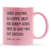 22Feels® Stiefvater Geschenk - Glitzertasse mit Spruch (Pink, 320ml)-Glitzertasse Pink 320ml-22Feels