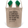 22Feels® Stiefpapa Stiefvater Osterkorb mit Henkel Ostergeschenk Tragetasche Ostern Deko Osternest Körbchen Hasenohren (Beige/Grün)-Ostern Tragetasche-22Feels