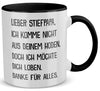 22Feels® Stiefvater Geschenk - Tasse mit Spruch (Weiss-Schwarz, 320ml)-TwoTone Tasse Weiss-Schwarz 320ml-22Feels