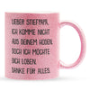22Feels® Stiefvater Geschenk - Glitzertasse mit Spruch (Pink, 320ml)-Glitzertasse Pink 320ml-22Feels
