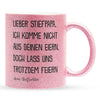 22Feels® Stiefvater Geschenk von Stieftochter - Glitzertasse mit Spruch (Pink, 320ml)-Glitzertasse Pink 320ml-22Feels