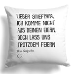22Feels® Stiefvater Geschenk - Kissen mit Spruch (Weiss 40x40cm)-Kissen Weiss 40x40-22Feels