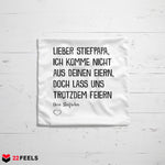 22Feels® Stiefvater Geschenk - Kissen mit Spruch (Weiss 40x40cm)-Kissen Weiss 40x40-22Feels