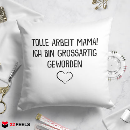 22Feels® Mama Geschenk - Kissen mit Spruch (Weiss 40x40cm)-Kissen Weiss 40x40-22Feels