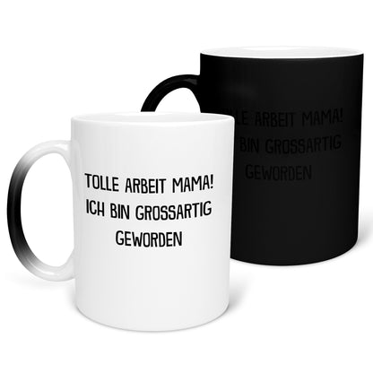 22Feels® Mama Geschenk - Zaubertasse mit Spruch (Matt-Schwarz und Weiss, 320ml)-Farbwechsel Tasse Matt 320ml-22Feels