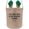 22Feels® Mama Osterkorb Mutter mit Henkel Ostergeschenk Tragetasche Ostern Deko Osternest Körbchen Hasenohren (Beige/Grün)-Ostern Tragetasche-22Feels