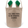 22Feels® Mama Osterkorb Mutter mit Henkel Ostergeschenk Tragetasche Ostern Deko Osternest Körbchen Hasenohren (Beige/Grün)-Ostern Tragetasche-22Feels