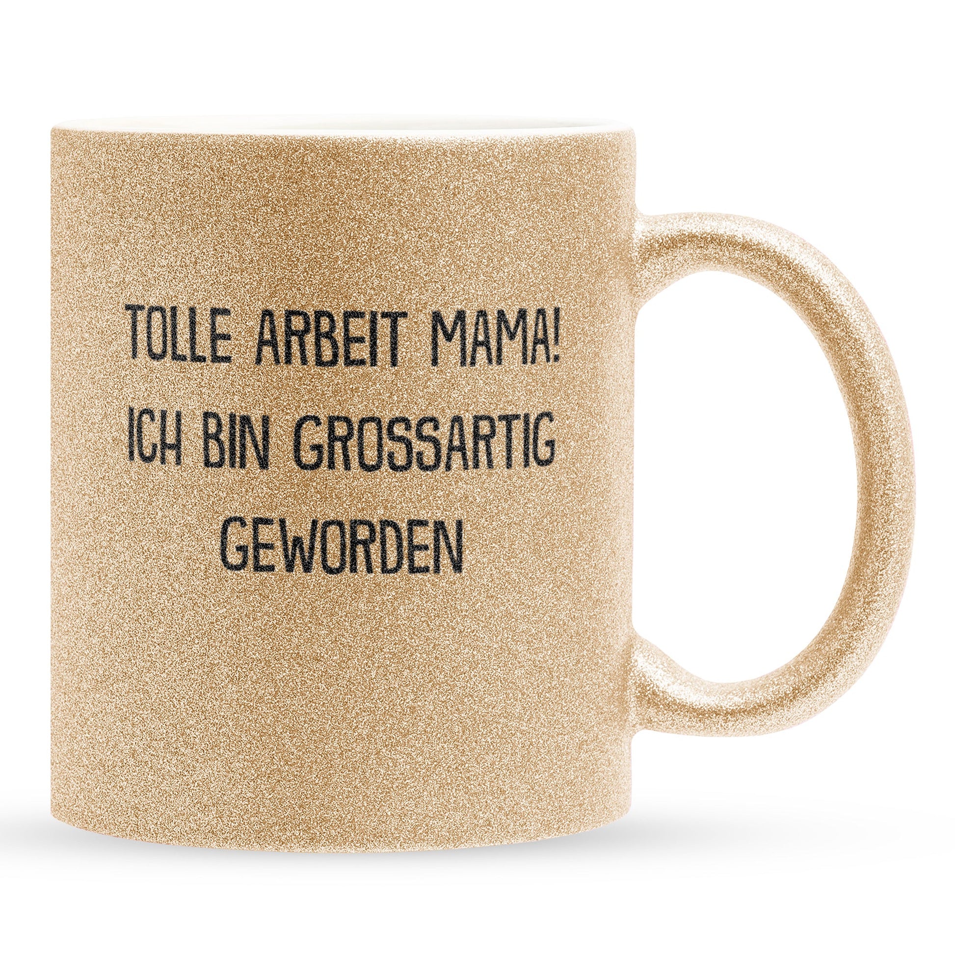 22Feels® Mama Geschenk - Glitzertasse mit Spruch (Gold, 320ml)-Glitzertasse Gold 320ml-22Feels
