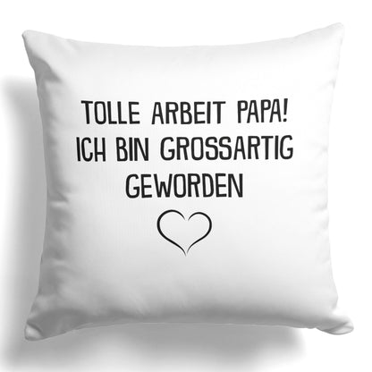 22Feels® Papa Geschenk - Kissen mit Spruch (Weiss 40x40cm)-Kissen Weiss 40x40-22Feels
