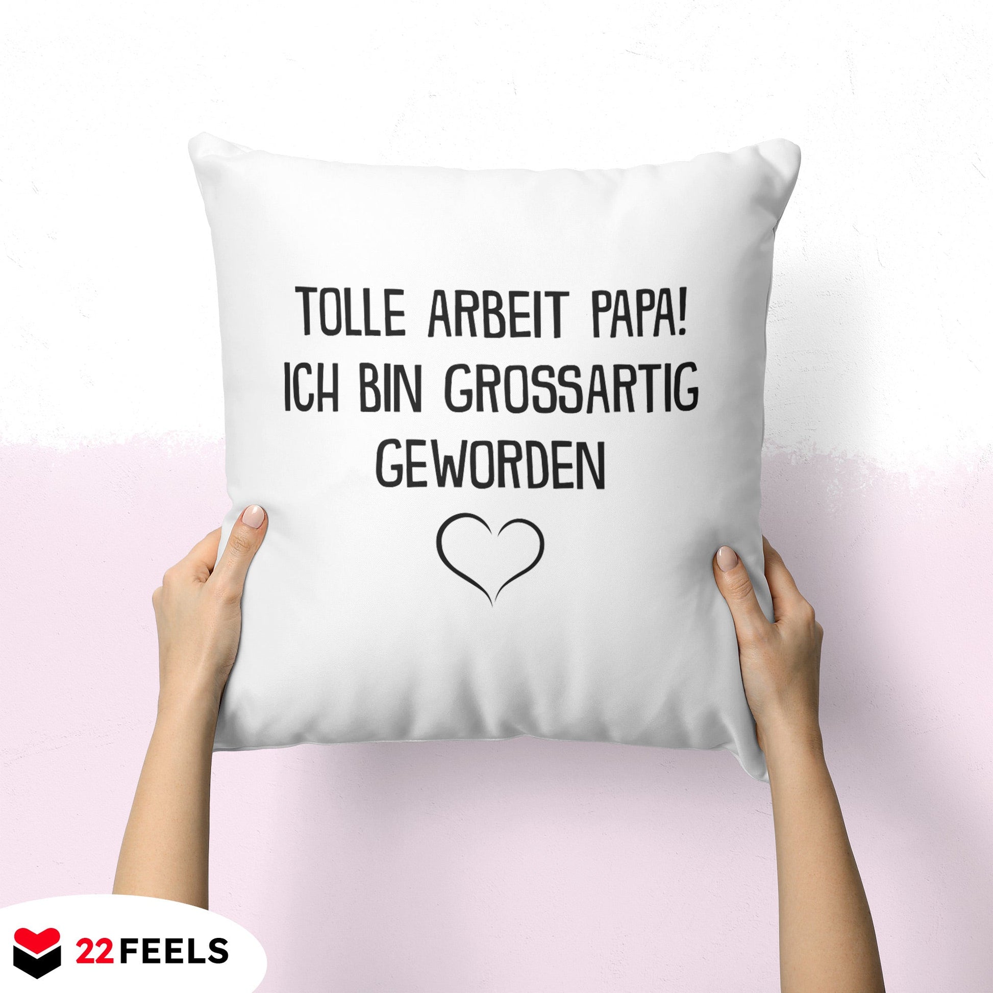 22Feels® Papa Geschenk - Kissen mit Spruch (Weiss 40x40cm)-Kissen Weiss 40x40-22Feels