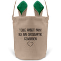22Feels® Papa Osterkorb Vater mit Henkel Ostergeschenk Tragetasche Ostern Deko Osternest Körbchen Hasenohren (Beige/Grün)-Ostern Tragetasche-22Feels