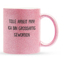 22Feels® Papa Geschenk - Glitzertasse mit Spruch (Pink, 320ml)-Glitzertasse Pink 320ml-22Feels