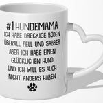 22Feels® Hundemama Geschenk - Tasse mit Spruch: Ein Glücklicher Hund (Herzhenkel, Weiss, 320ml)-Tasse Weiss Herzhenkel 320ml-22Feels