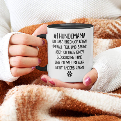 22Feels® Hundemama Geschenk - Tasse mit Spruch (Weiss-Schwarz, 320ml)-TwoTone Tasse Weiss-Schwarz 320ml-22Feels