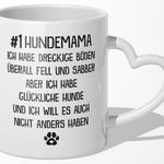 22Feels® Hundemama Geschenk - Tasse mit Spruch: Glückliche Hunde (Herzhenkel, Weiss, 320ml)-Tasse Weiss Herzhenkel 320ml-22Feels