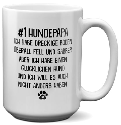 22Feels® Hundepapa Geschenk - XL Tasse mit Spruch (Weiss, 440ml)-Weisse XL Tasse 440ml-22Feels