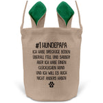 22Feels® Hundepapa Herrchen Hund Osterkorb mit Henkel Ostergeschenk Tragetasche Ostern Deko Osternest Körbchen Hasenohren (Beige/Grün)-Ostern Tragetasche-22Feels