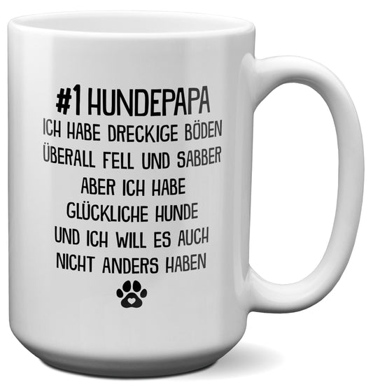 22Feels® Hundepapa Geschenk - XL Tasse mit Spruch (Weiss, 440ml)-Weisse XL Tasse 440ml-22Feels