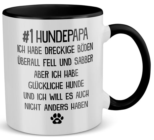 22Feels® Hundepapa Geschenk - Tasse mit Spruch (Weiss-Schwarz, 320ml)-TwoTone Tasse Weiss-Schwarz 320ml-22Feels