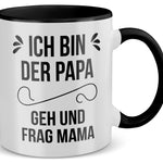 22Feels® Geschenk für Papas - Tasse mit Spruch (Weiss-Schwarz, 320ml)-TwoTone Tasse Weiss-Schwarz 320ml-22Feels