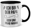 22Feels® Geschenk für Papas - Tasse mit Spruch (Weiss-Schwarz, 320ml)-TwoTone Tasse Weiss-Schwarz 320ml-22Feels