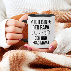 22Feels® Geschenk für Papas - Tasse mit Spruch (Weiss-Schwarz, 320ml)-TwoTone Tasse Weiss-Schwarz 320ml-22Feels