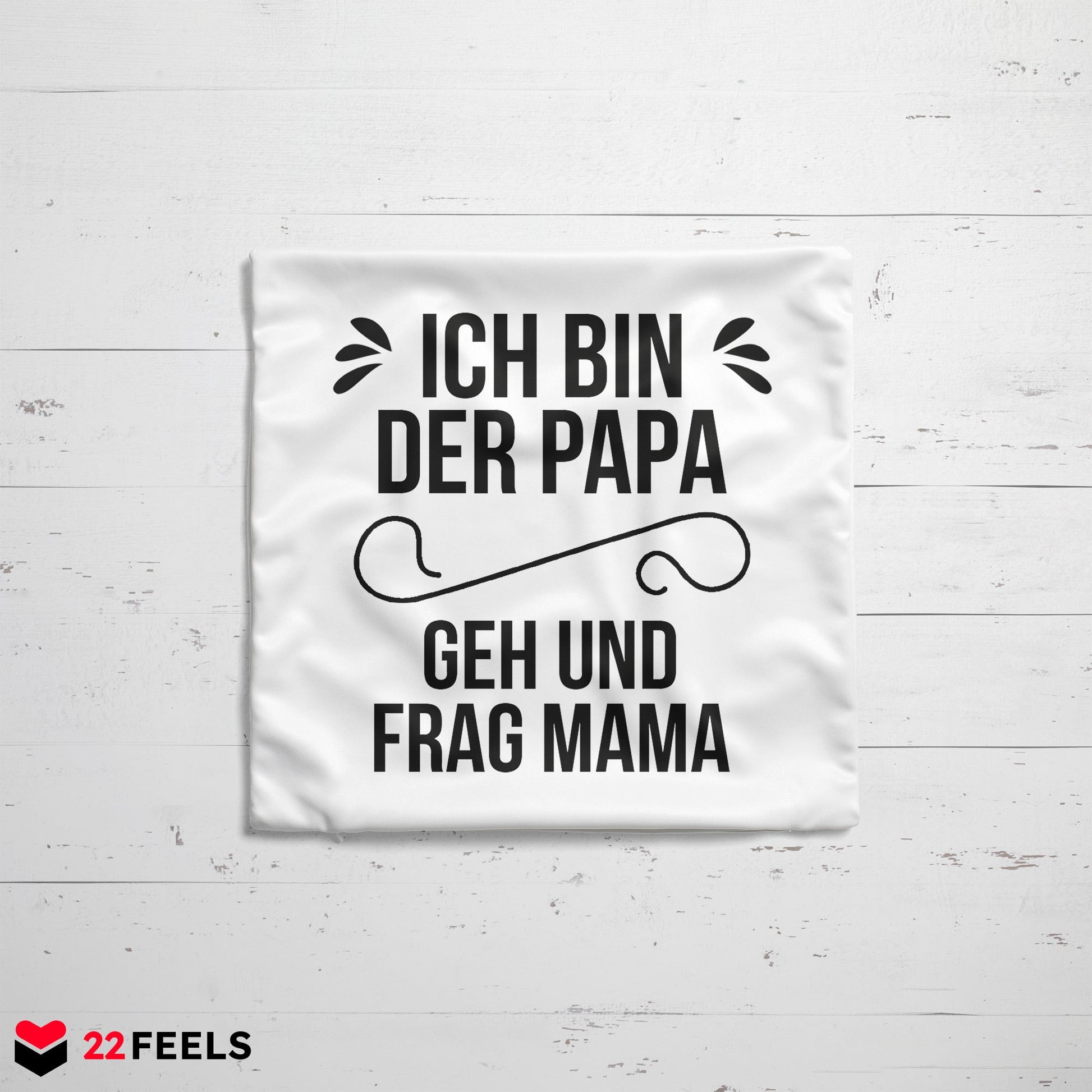 22Feels® Papa Geschenk - Kissen mit Spruch (Weiss 40x40cm)-Kissen Weiss 40x40-22Feels