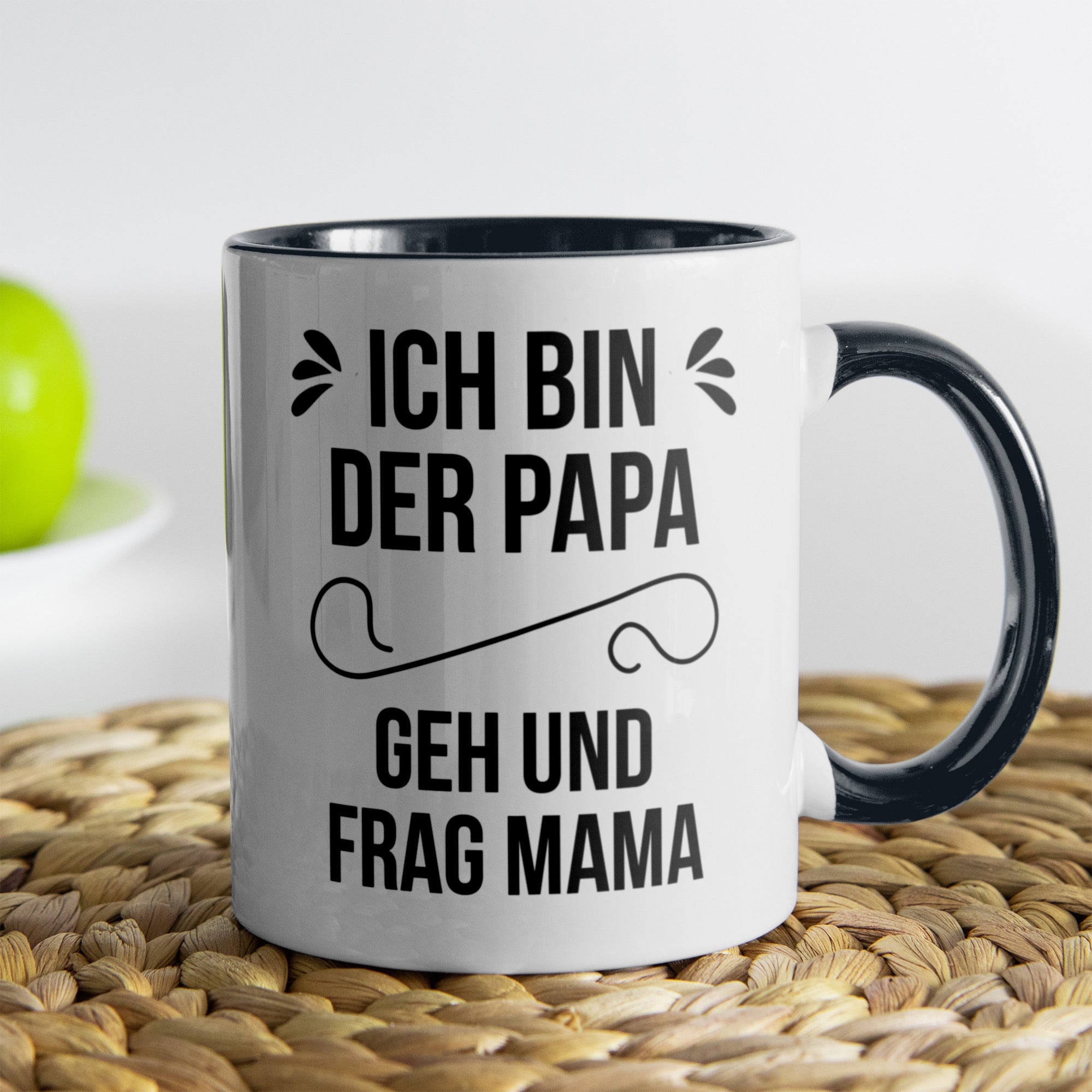 22Feels® Geschenk für Papas - Tasse mit Spruch (Weiss-Schwarz, 320ml)-TwoTone Tasse Weiss-Schwarz 320ml-22Feels
