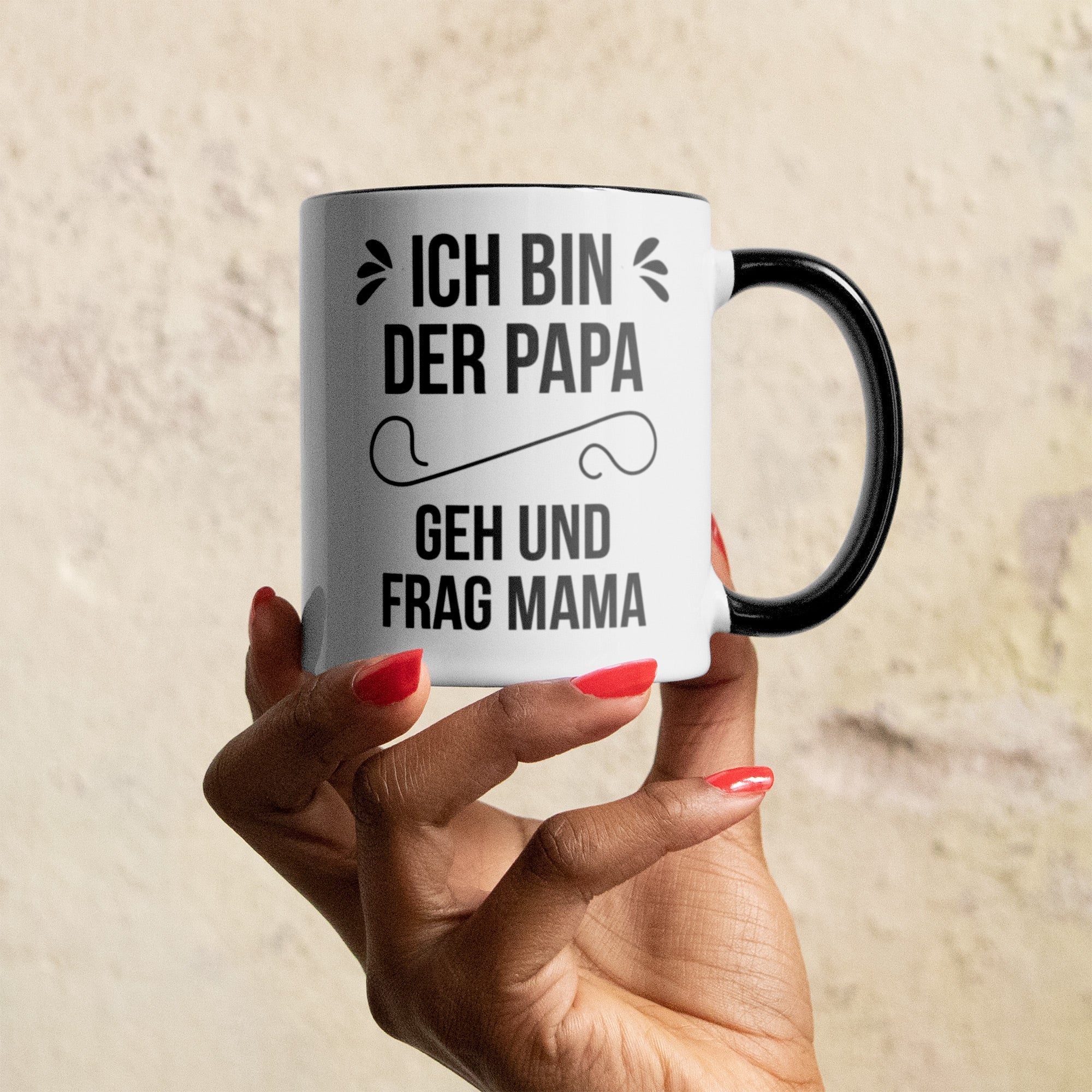 22Feels® Geschenk für Papas - Tasse mit Spruch (Weiss-Schwarz, 320ml)-TwoTone Tasse Weiss-Schwarz 320ml-22Feels