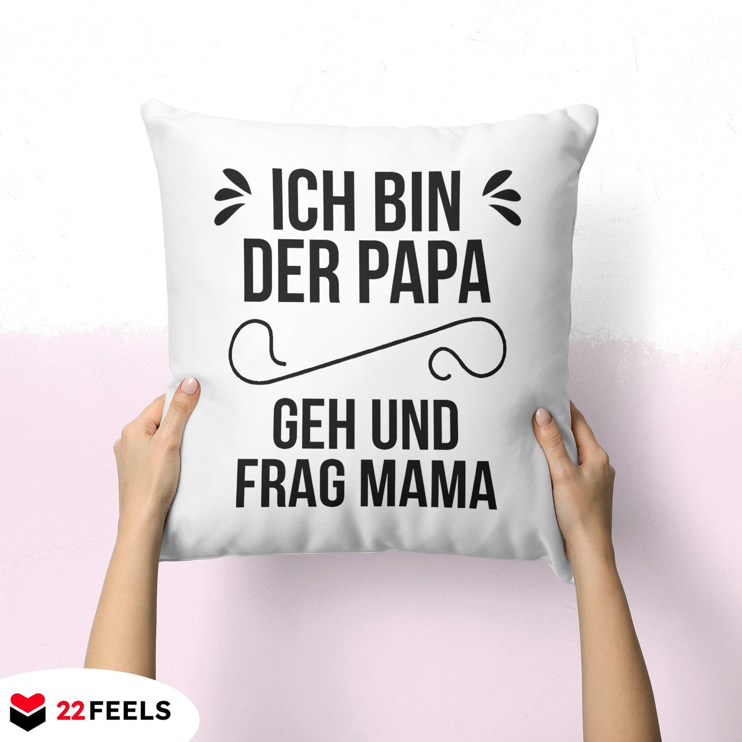 22Feels® Papa Geschenk - Kissen mit Spruch (Weiss 40x40cm)-Kissen Weiss 40x40-22Feels
