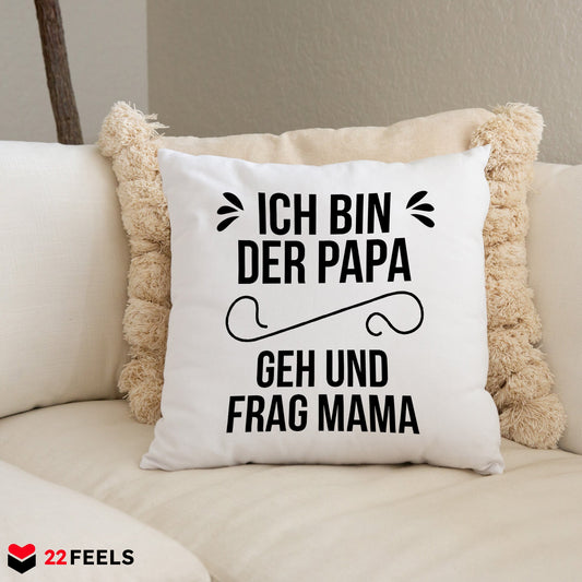 22Feels® Papa Geschenk - Kissen mit Spruch (Weiss 40x40cm)-Kissen Weiss 40x40-22Feels