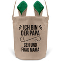 22Feels® Papa Osterkorb Vater mit Henkel Ostergeschenk Tragetasche Ostern Deko Osternest Körbchen Hasenohren (Beige/Grün)-Ostern Tragetasche-22Feels