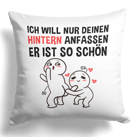22Feels® Paar Geschenk zum Jahrestag, Valentinstag, Hochzeitstag etc. - Kissen mit Spruch (Weiss 40x40cm)-Kissen Weiss 40x40-22Feels
