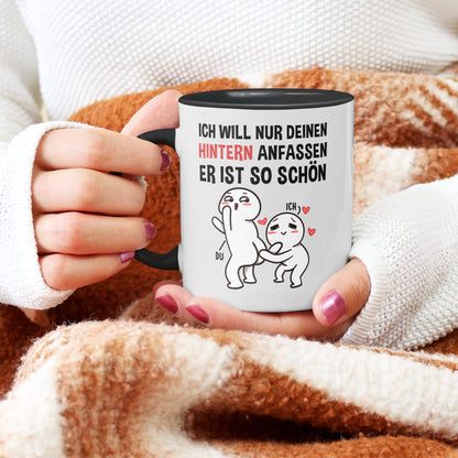 22Feels® Pärchen Geschenk zum Jahrestag, Hochzeitstag, Valentinstag etc. - Tasse mit Spruch (Weiss-Schwarz, 320ml)-TwoTone Tasse Weiss-Schwarz 320ml-22Feels