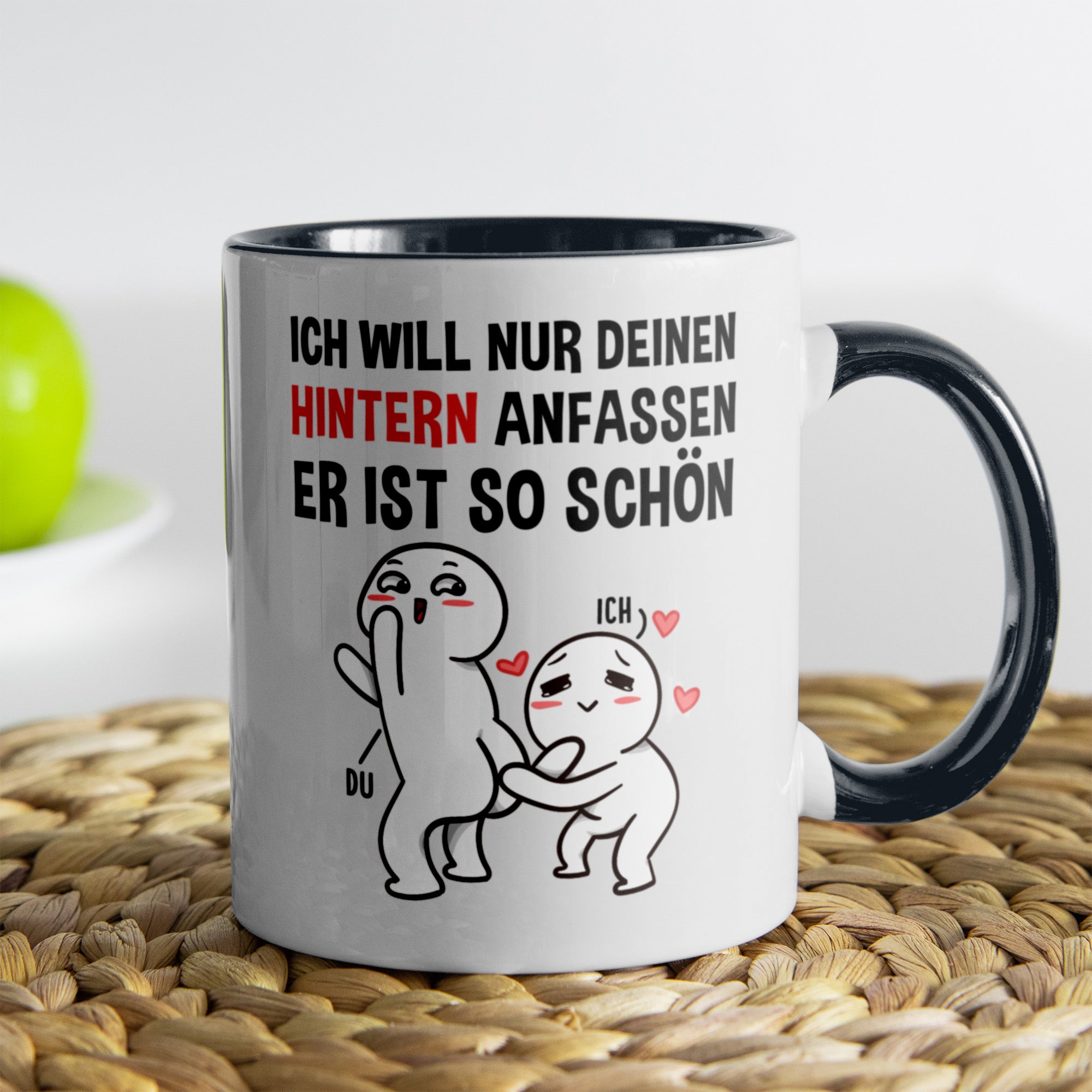 22Feels® Pärchen Geschenk zum Jahrestag, Hochzeitstag, Valentinstag etc. - Tasse mit Spruch (Weiss-Schwarz, 320ml)-TwoTone Tasse Weiss-Schwarz 320ml-22Feels