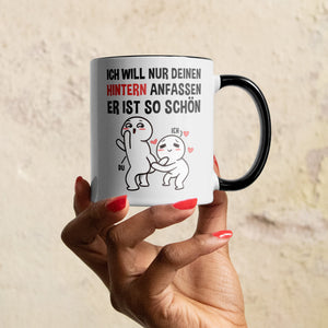 22Feels® Pärchen Geschenk zum Jahrestag, Hochzeitstag, Valentinstag etc. - Tasse mit Spruch (Weiss-Schwarz, 320ml)-TwoTone Tasse Weiss-Schwarz 320ml-22Feels