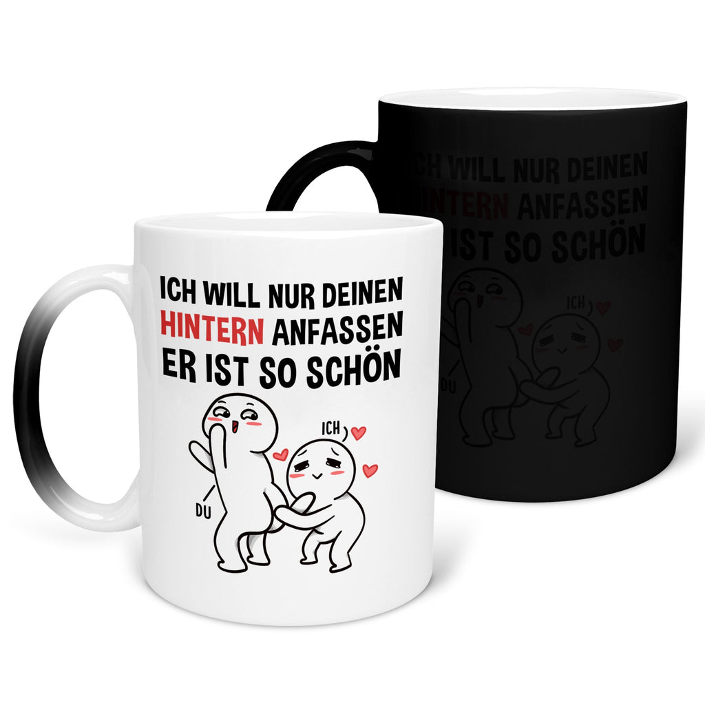 22Feels® Pärchen Geschenk zum Jahrestag, Hochzeitstag, Valentinstag etc. - Zaubertasse mit Spruch (Matt-Schwarz und Weiss, 320ml)-Farbwechsel Tasse Matt 320ml-22Feels