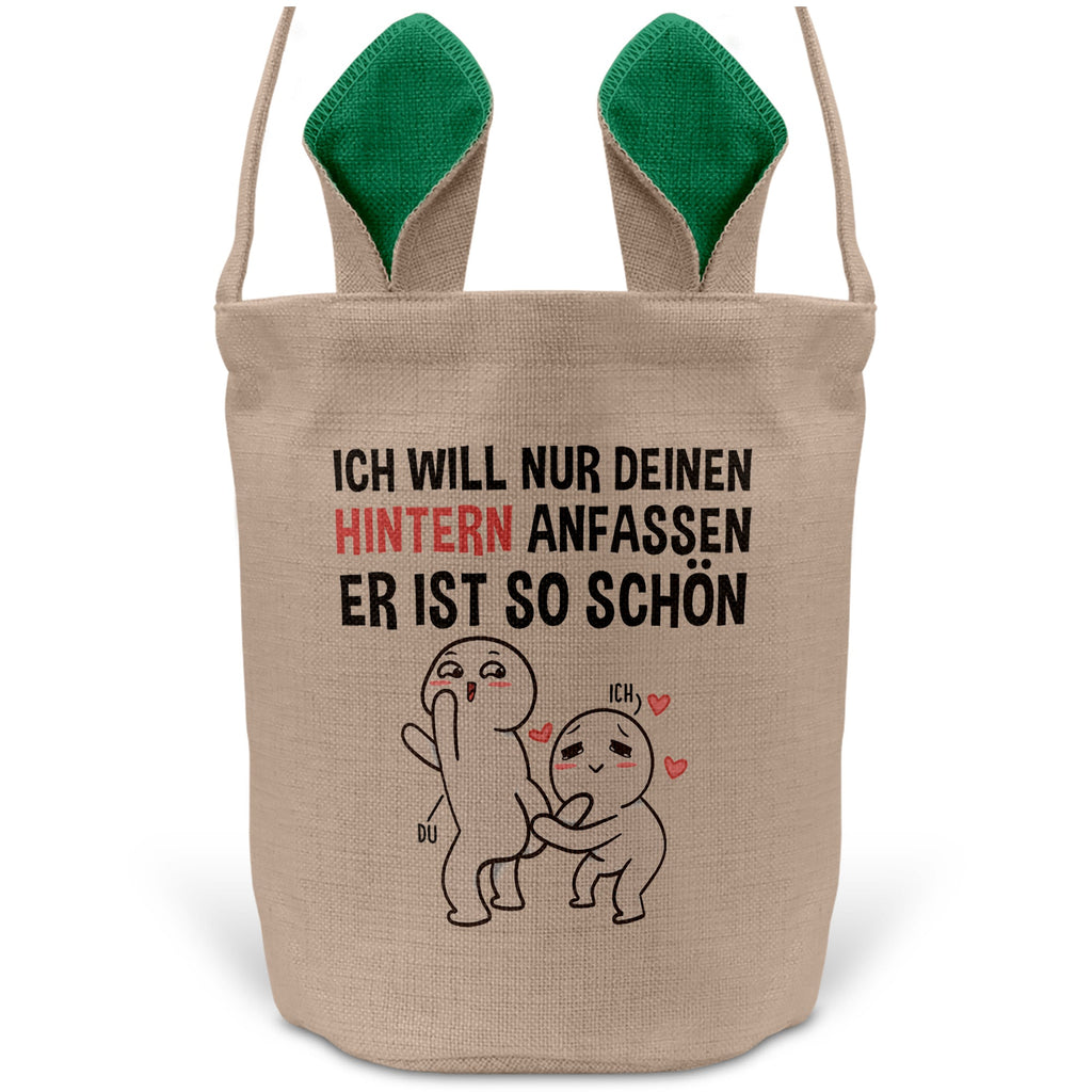 22Feels® Männer Frauen Osterkorb Ehefrau Ehemann Freund Freundin Ostern mit Henkel Ostergeschenk Tragetasche Ostern Deko Osternest Körbchen Hasenohren (Beige/Grün)-Ostern Tragetasche-22Feels