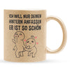 22Feels® Pärchen Geschenk zum Jahrestag, Hochzeitstag, Valentinstag etc. - Glitzertasse mit Spruch (Gold, 320ml)-Glitzertasse Gold 320ml-22Feels