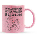22Feels® Pärchen Geschenk zum Jahrestag, Hochzeitstag, Valentinstag etc. - Glitzertasse mit Spruch (Pink, 320ml)-Glitzertasse Pink 320ml-22Feels