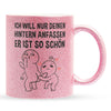 22Feels® Pärchen Geschenk zum Jahrestag, Hochzeitstag, Valentinstag etc. - Glitzertasse mit Spruch (Pink, 320ml)-Glitzertasse Pink 320ml-22Feels