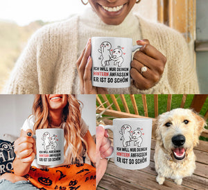 22Feels® Geschenk für Paare - Tasse mit Spruch: Ich Will Nur Deinen Hintern Anfassen (Weiss, 320ml)-Weisse Tasse 320ml-22Feels