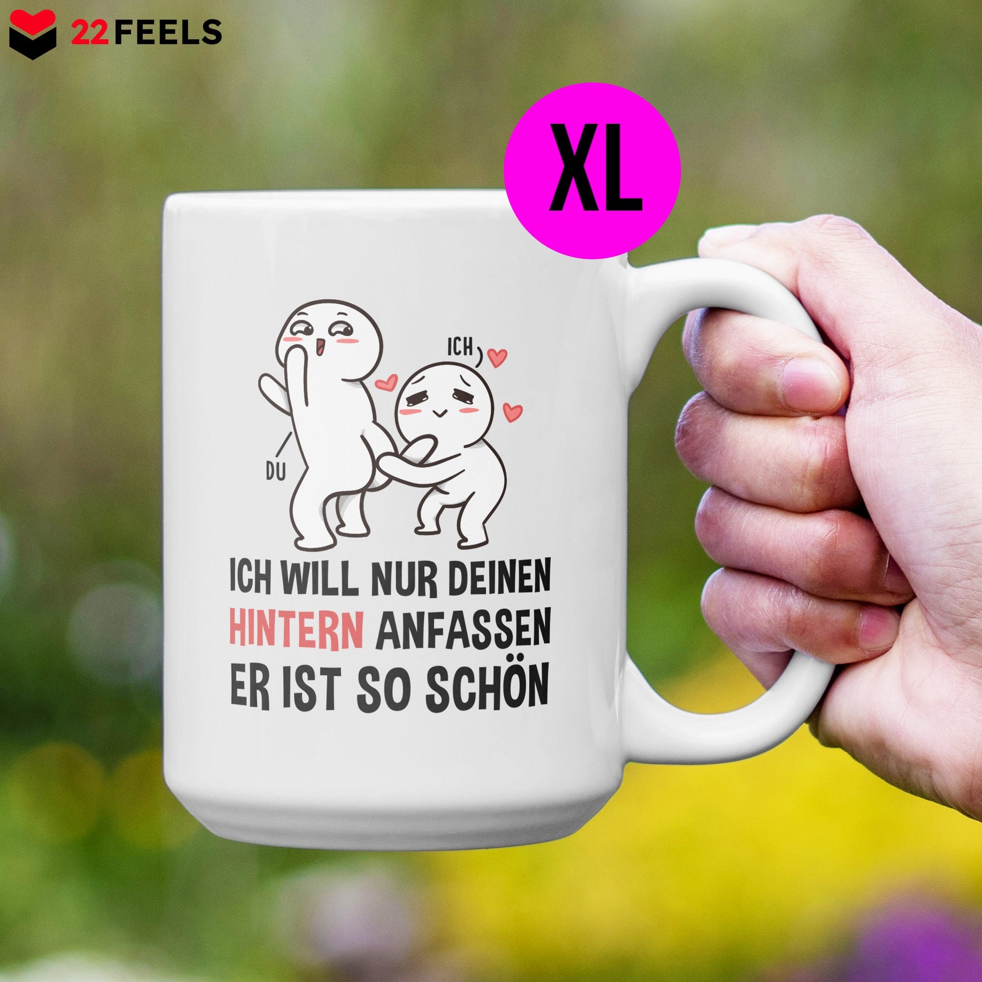 22Feels® Pärchen Geschenk zum Jahrestag, Hochzeitstag, Valentinstag etc. - XL Tasse mit Spruch (Weiss, 440ml)-Weisse XL Tasse 440ml-22Feels