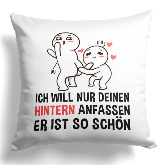 22Feels® Paar Geschenk zum Jahrestag, Valentinstag, Hochzeitstag etc. - Kissen mit Spruch (Weiss 40x40cm)-Kissen Weiss 40x40-22Feels