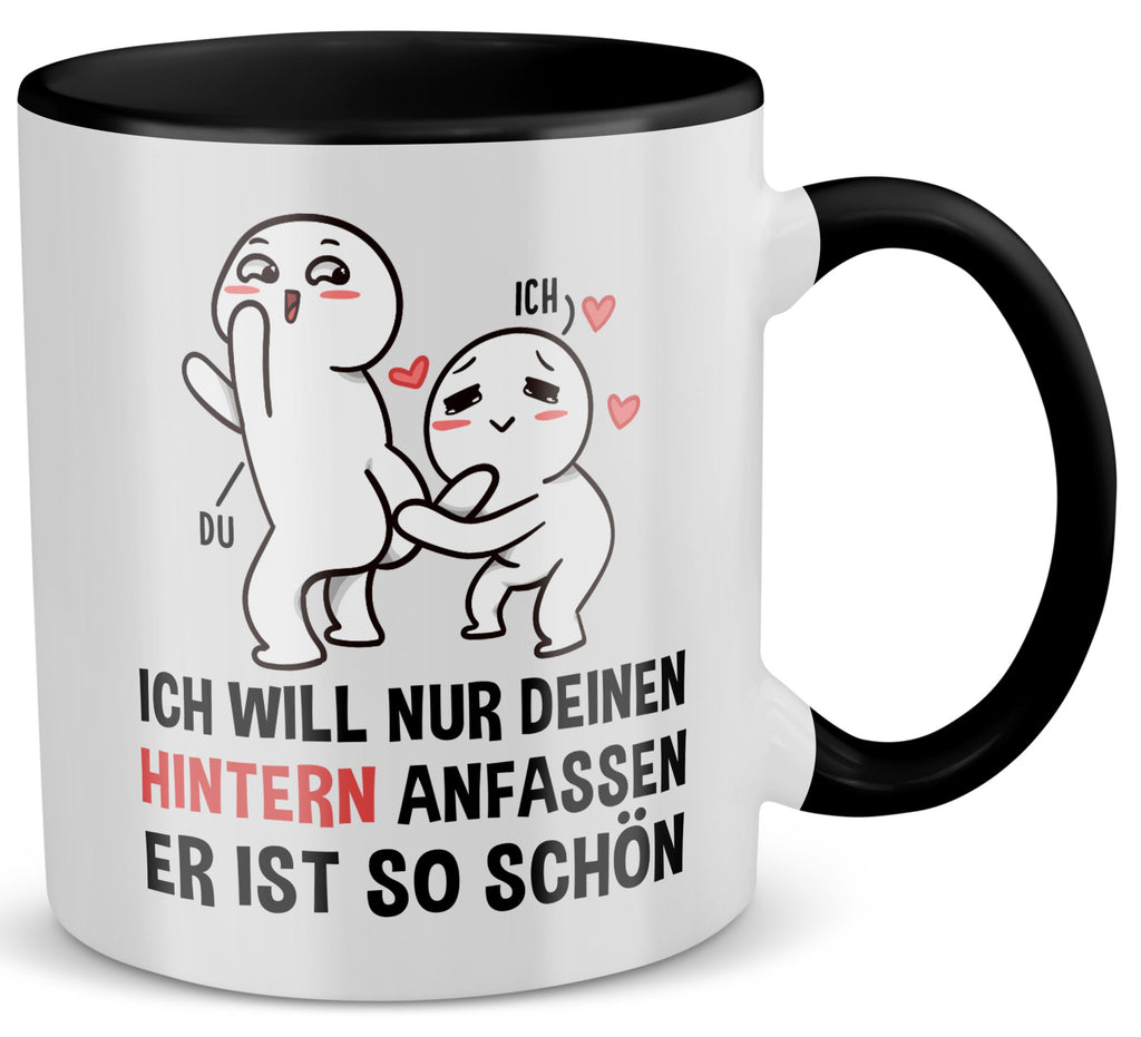 22Feels® Pärchen Geschenk zum Jahrestag, Hochzeitstag, Valentinstag etc. - Tasse mit Spruch (Weiss-Schwarz, 320ml)-TwoTone Tasse Weiss-Schwarz 320ml-22Feels