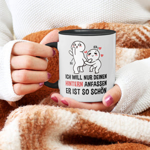22Feels® Pärchen Geschenk zum Jahrestag, Hochzeitstag, Valentinstag etc. - Tasse mit Spruch (Weiss-Schwarz, 320ml)-TwoTone Tasse Weiss-Schwarz 320ml-22Feels